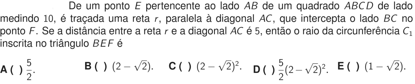 Questão 2 no caderno 1ª fase do ITA 2027