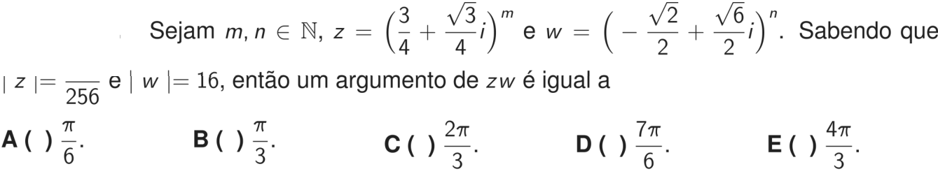 Questão 6 no caderno 1ª fase do ITA 2027