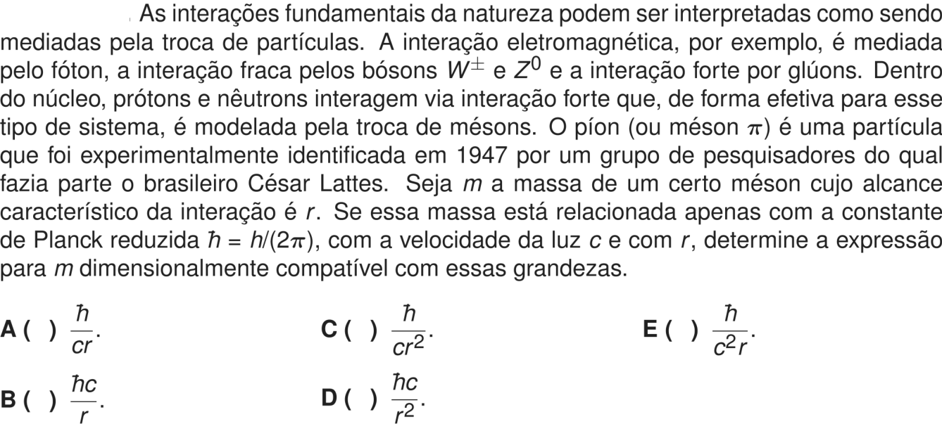 Questão 13 no caderno 1ª fase do ITA 2027