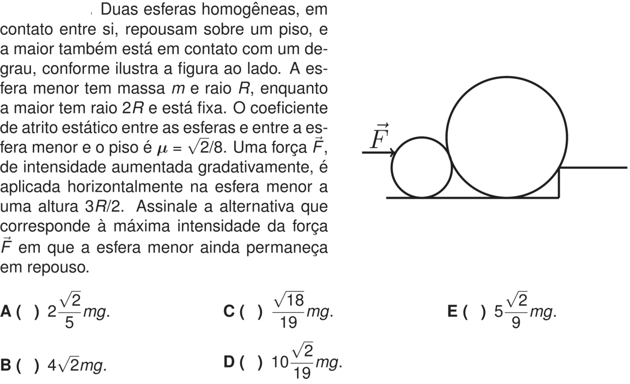 Questão 14 no caderno 1ª fase do ITA 2027