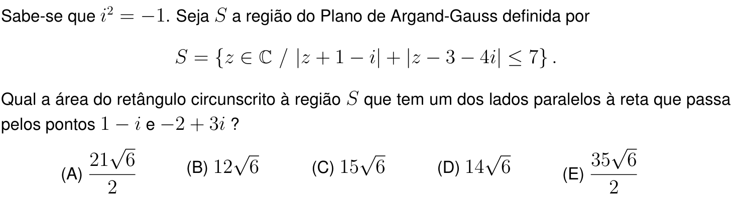 Questão 6 no caderno Prova objetiva do IME 2027