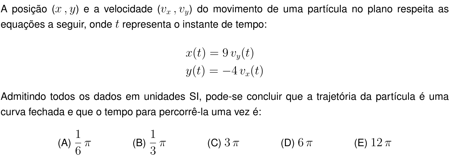 Questão 16 no caderno Prova objetiva do IME 2027