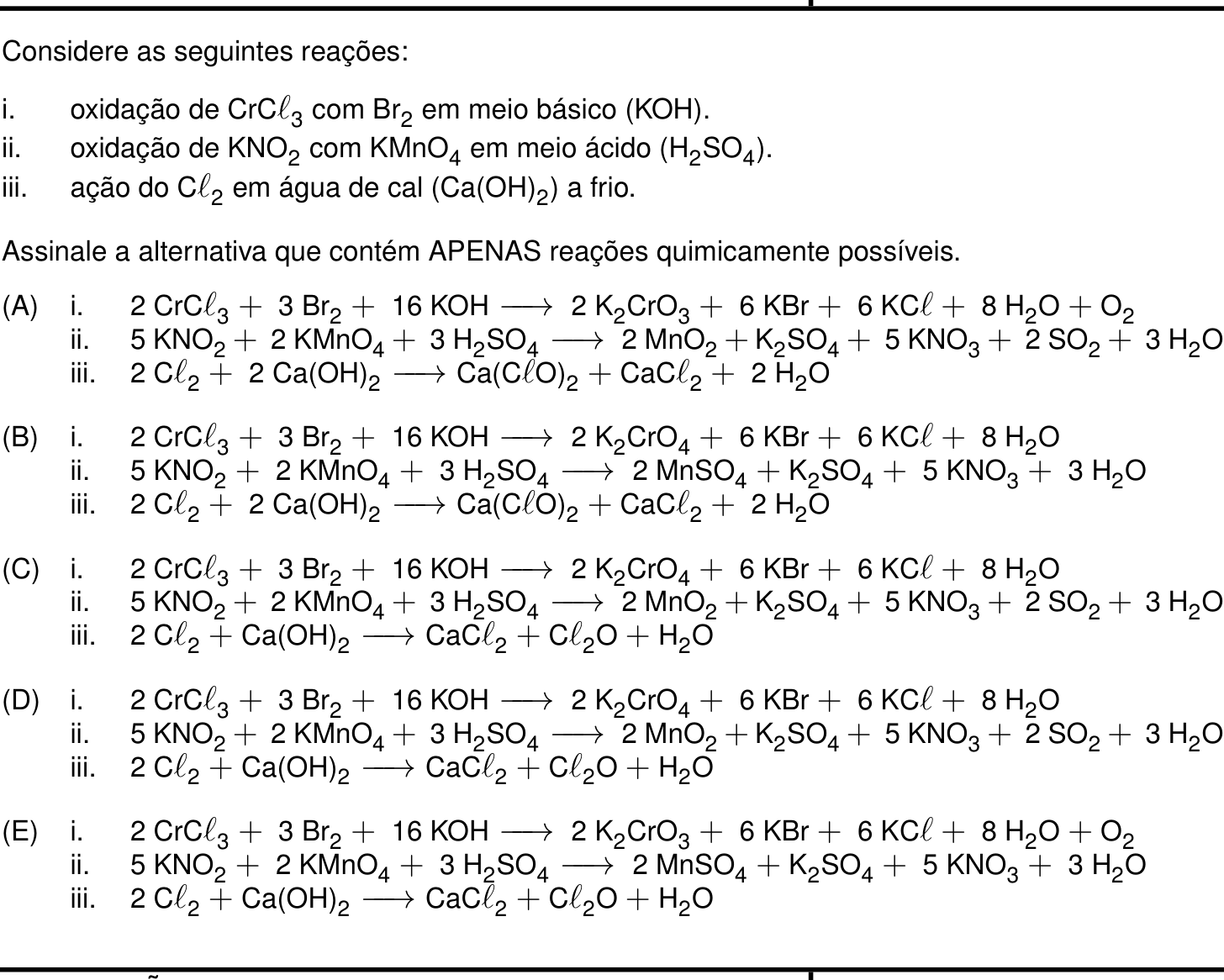 Questão 33 no caderno Prova objetiva do IME 2027