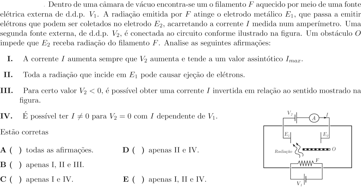 Questão 11 no caderno 1ª fase do ITA 2019