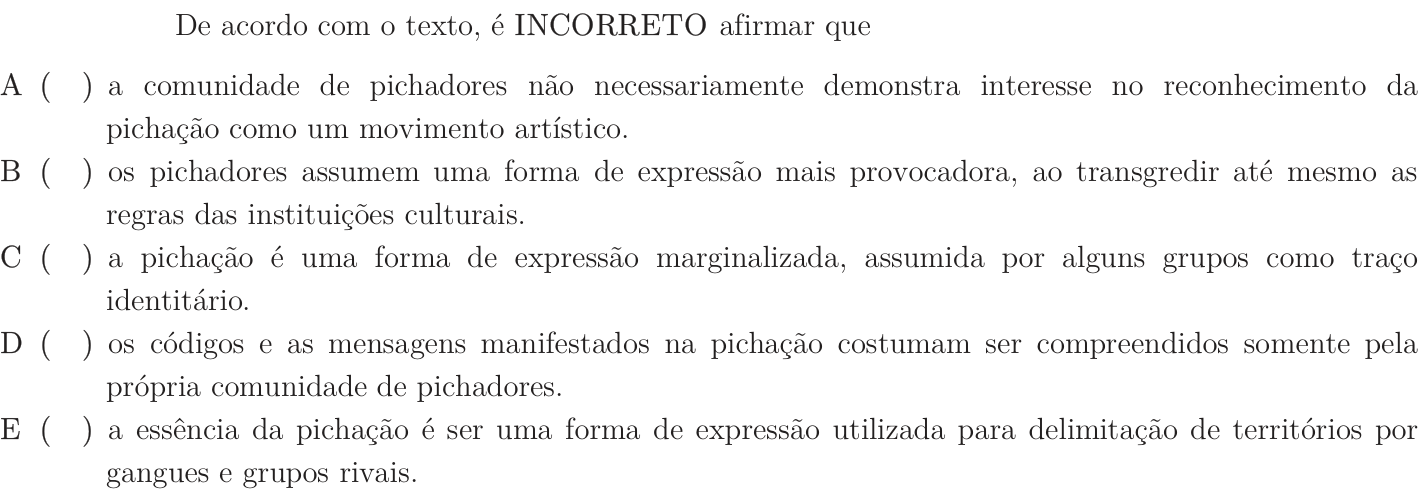 Questão 14 no caderno 1ª fase do ITA 2019
