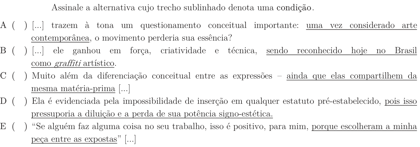 Questão 15 no caderno 1ª fase do ITA 2019