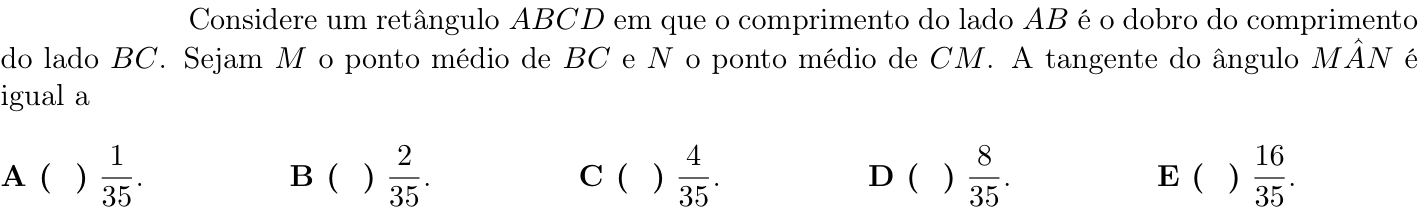 Questão 37 no caderno 1ª fase do ITA 2019
