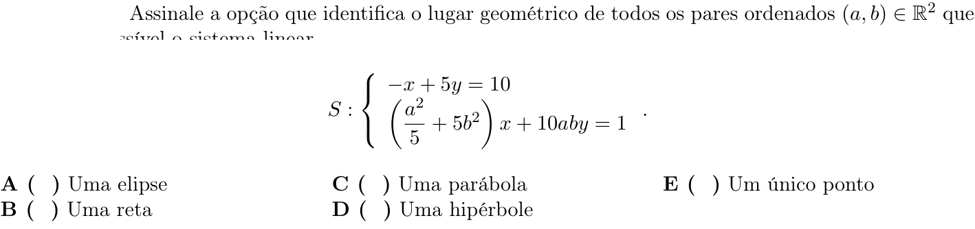 Questão 41 no caderno 1ª fase do ITA 2019