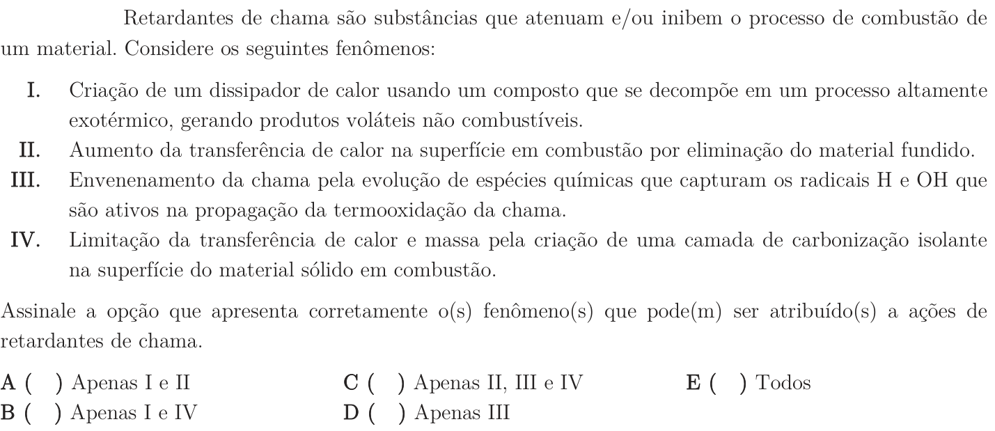 Questão 51 no caderno 1ª fase do ITA 2019