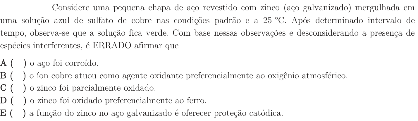Questão 53 no caderno 1ª fase do ITA 2019