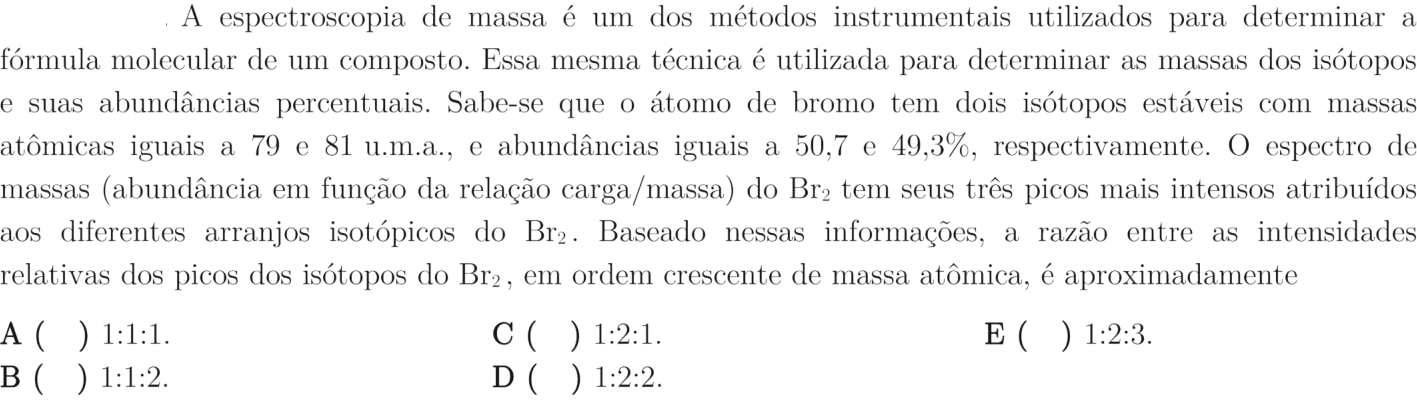 Questão 59 no caderno 1ª fase do ITA 2019