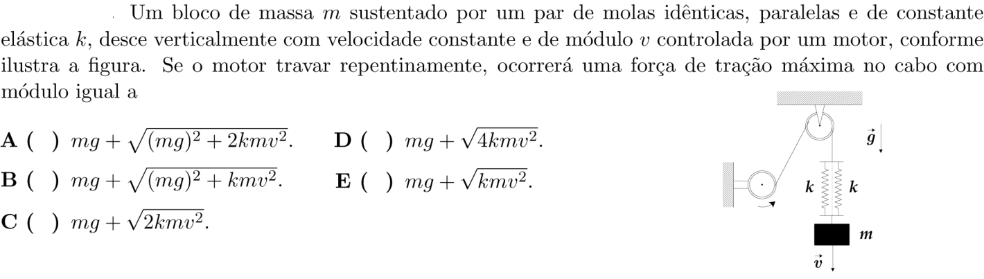 Questão 3 no caderno 1ª fase do ITA 2020