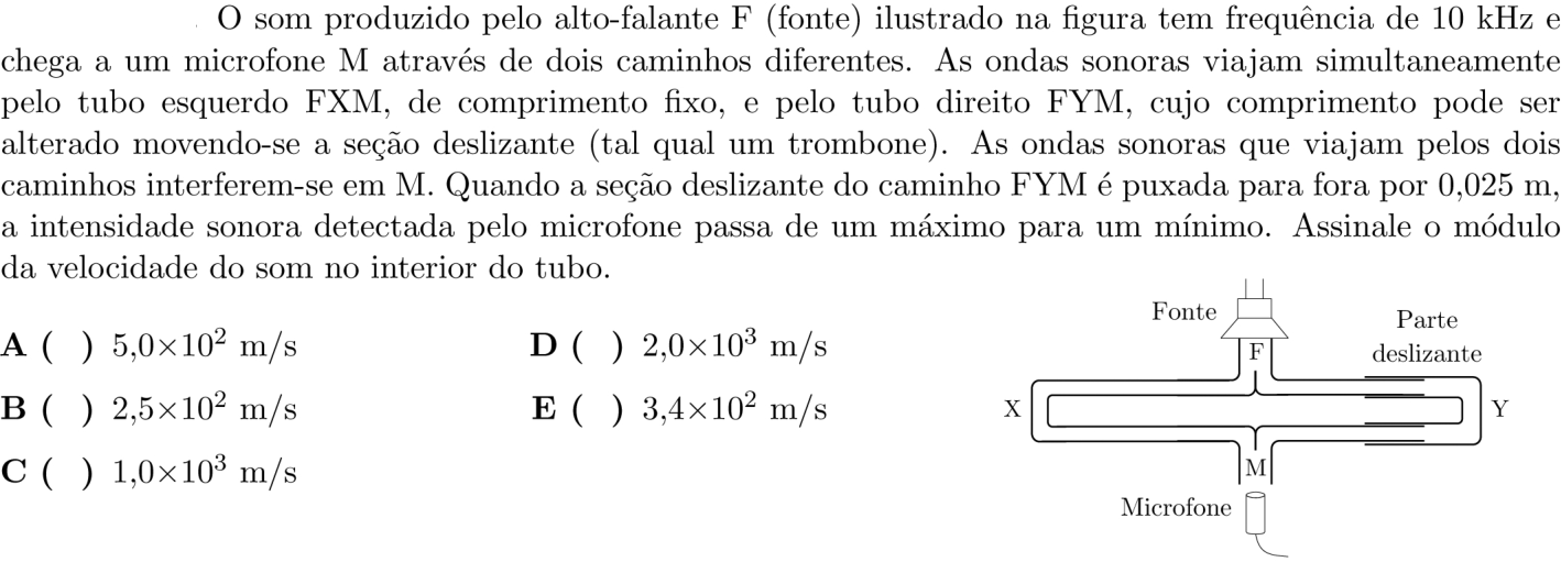 Questão 11 no caderno 1ª fase do ITA 2020