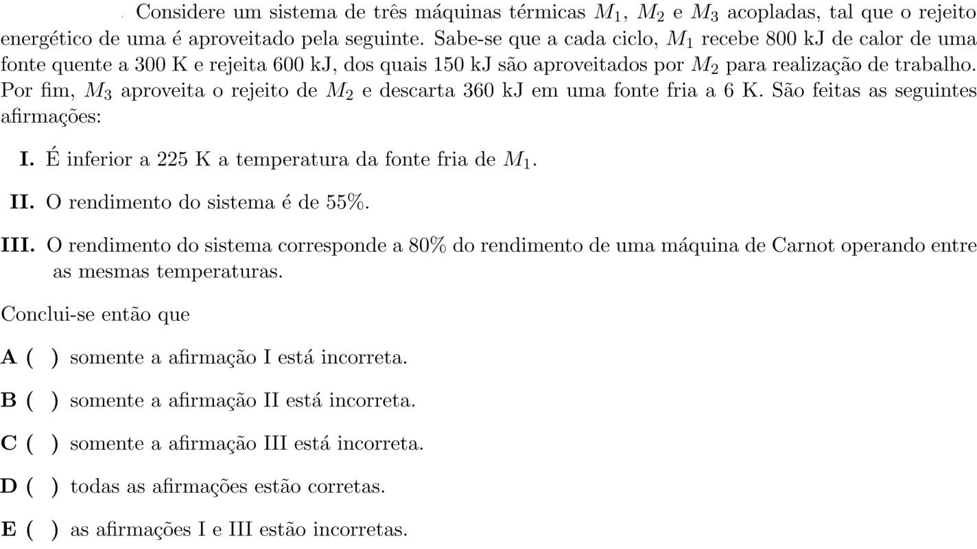 Questão 15 no caderno 1ª fase do ITA 2020