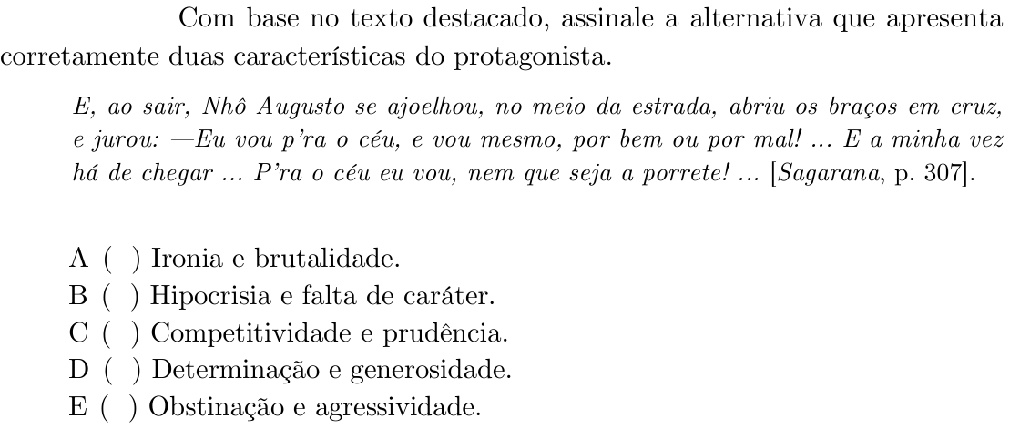 Questão 26 no caderno 1ª fase do ITA 2020