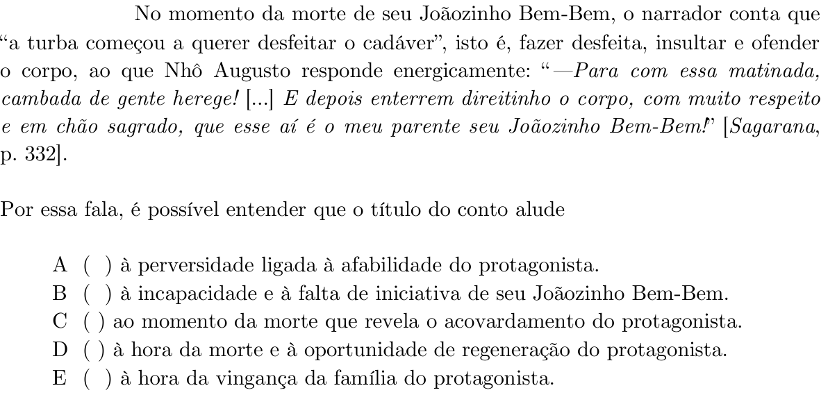 Questão 29 no caderno 1ª fase do ITA 2020