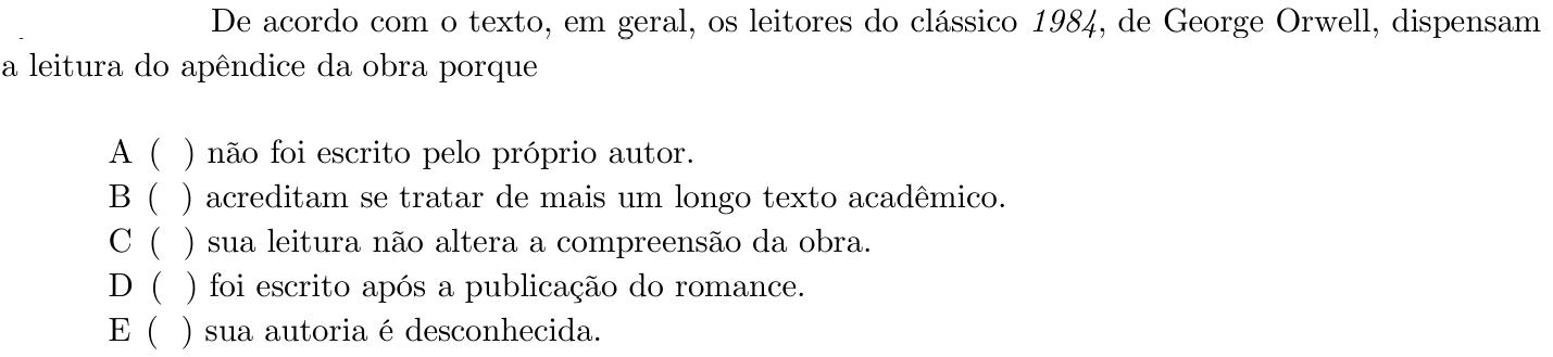 Questão 33 no caderno 1ª fase do ITA 2020