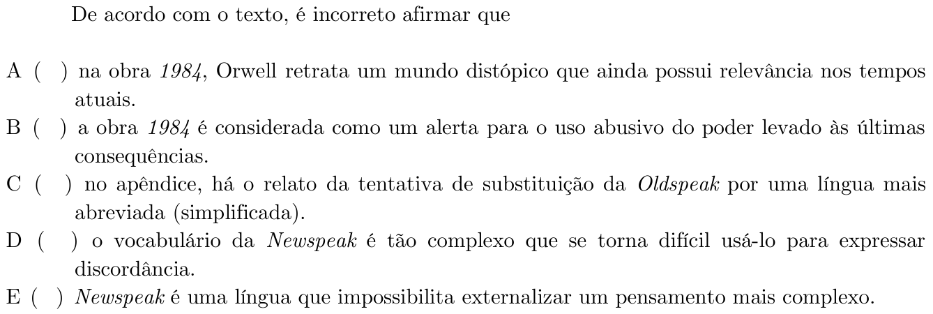 Questão 35 no caderno 1ª fase do ITA 2020