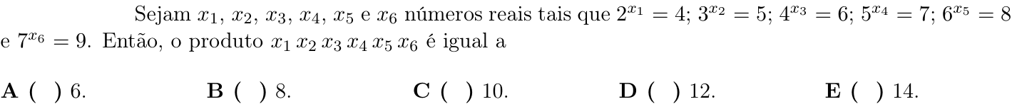 Questão 41 no caderno 1ª fase do ITA 2020