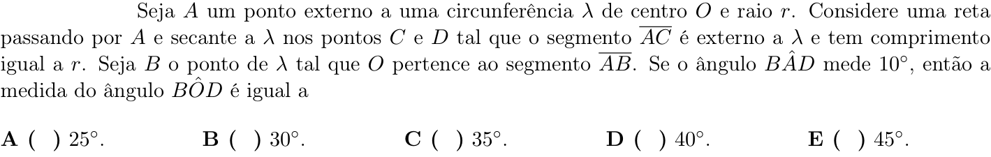 Questão 46 no caderno 1ª fase do ITA 2020