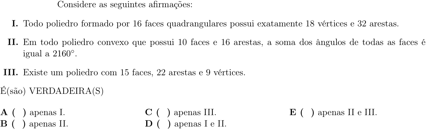 Questão 53 no caderno 1ª fase do ITA 2020
