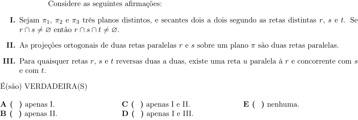 Questão 54 no caderno 1ª fase do ITA 2020