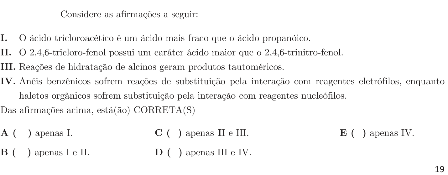 Questão 56 no caderno 1ª fase do ITA 2020