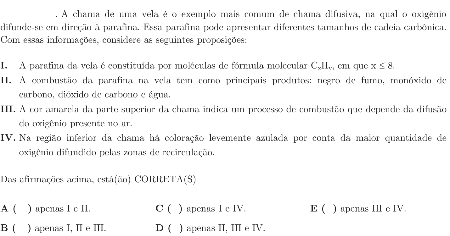 Questão 59 no caderno 1ª fase do ITA 2020