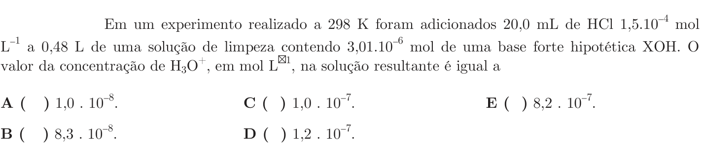 Questão 61 no caderno 1ª fase do ITA 2020