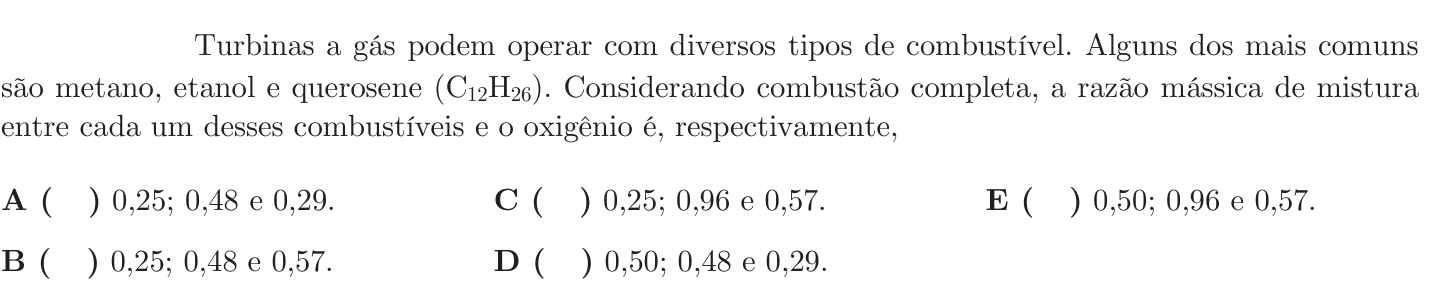 Questão 65 no caderno 1ª fase do ITA 2020