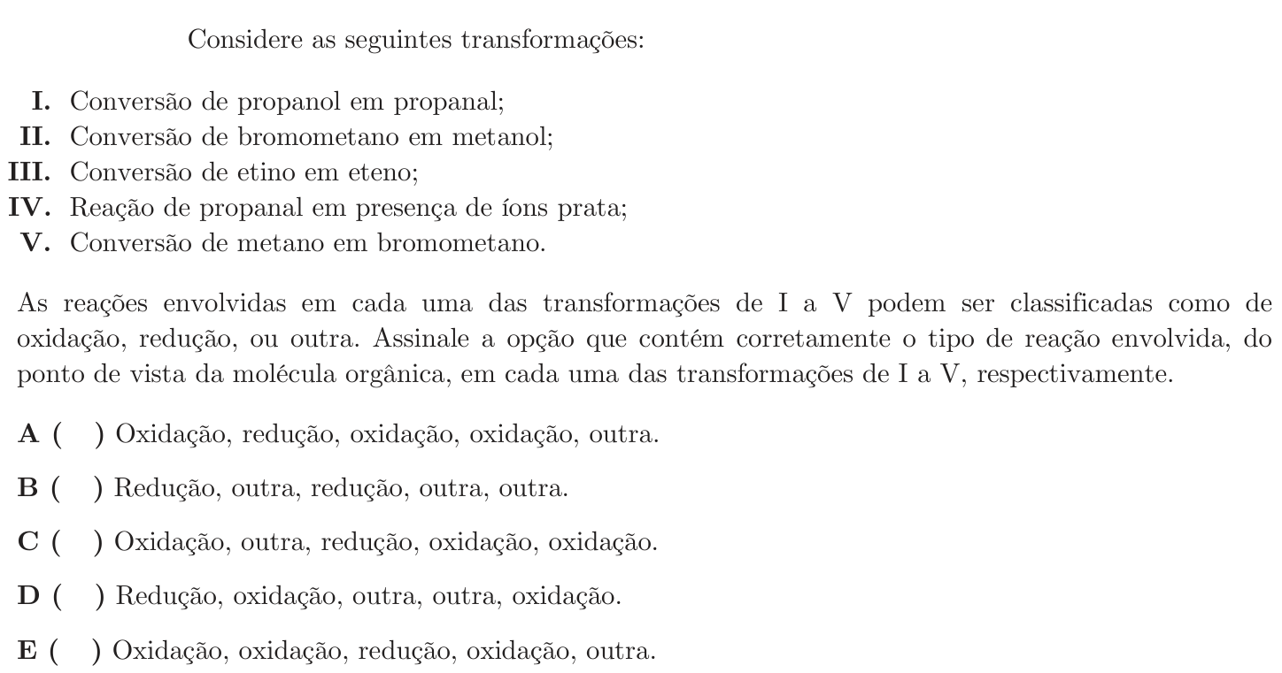 Questão 67 no caderno 1ª fase do ITA 2020