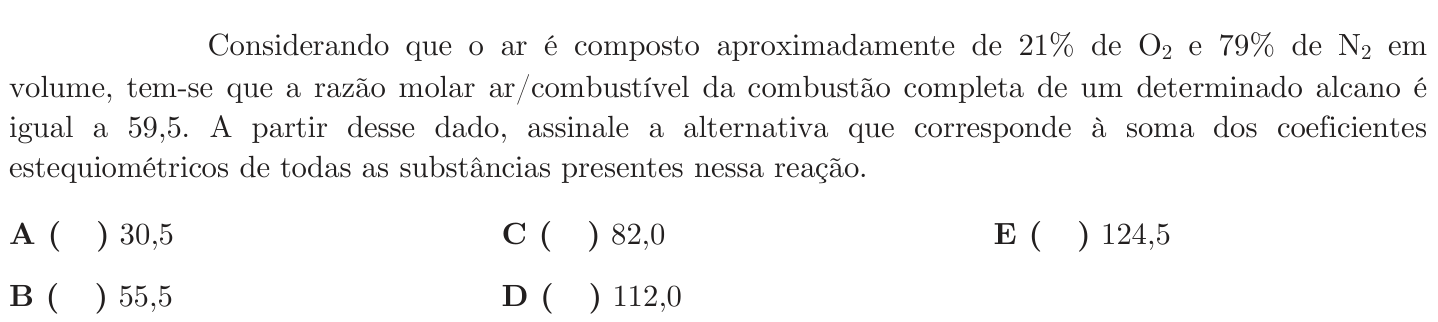 Questão 68 no caderno 1ª fase do ITA 2020