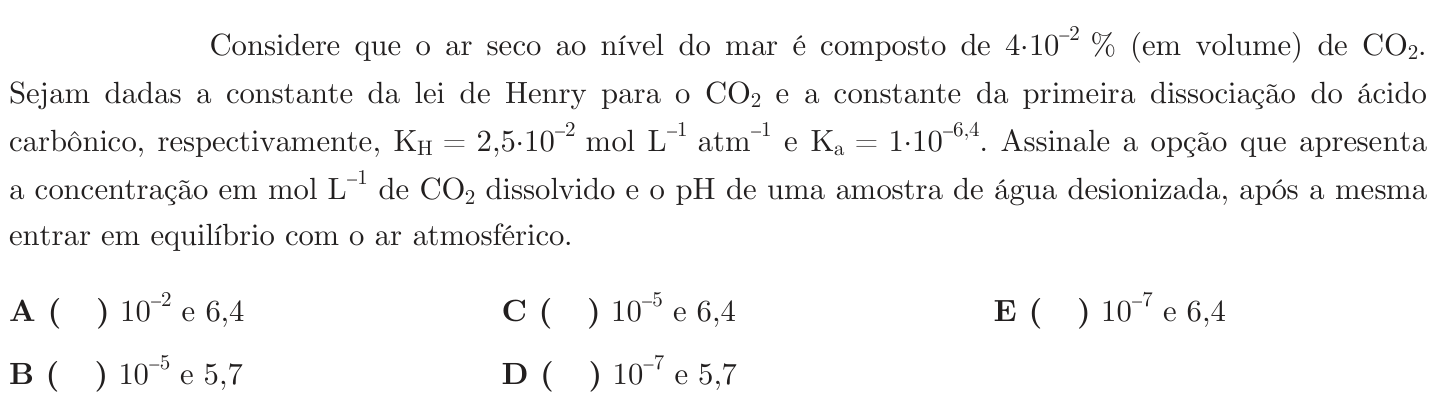 Questão 69 no caderno 1ª fase do ITA 2020