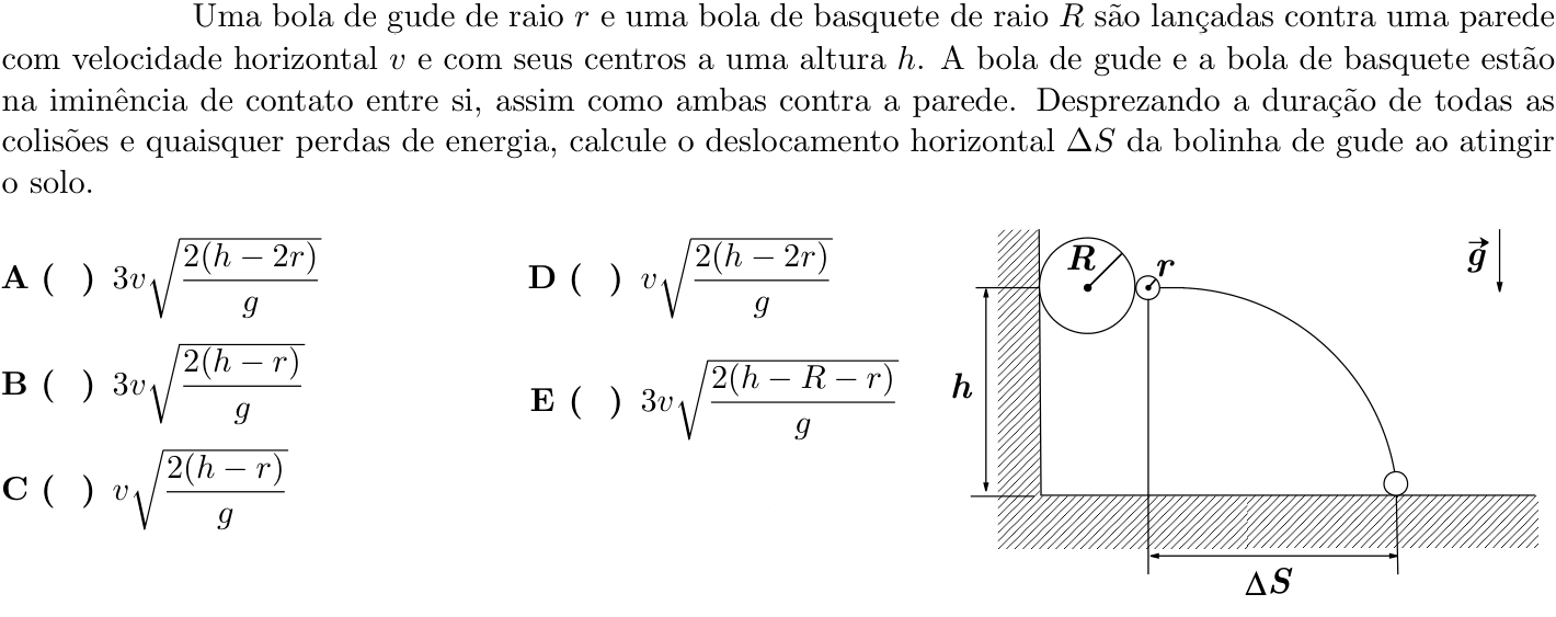 Questão 3 no caderno 1ª fase do ITA 2021