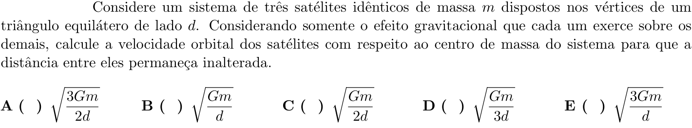 Questão 4 no caderno 1ª fase do ITA 2021