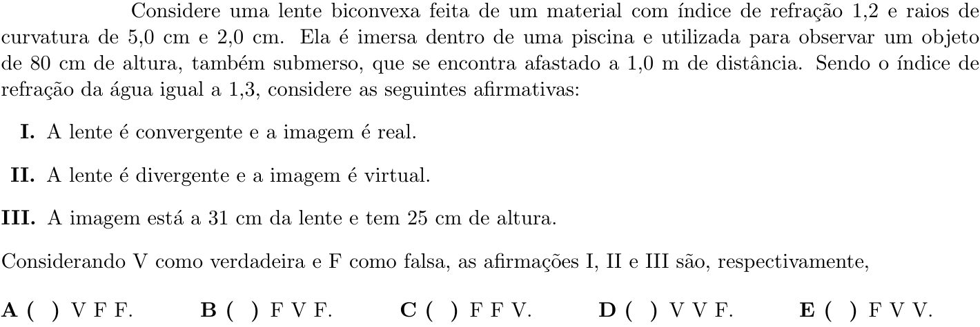 Questão 9 no caderno 1ª fase do ITA 2021