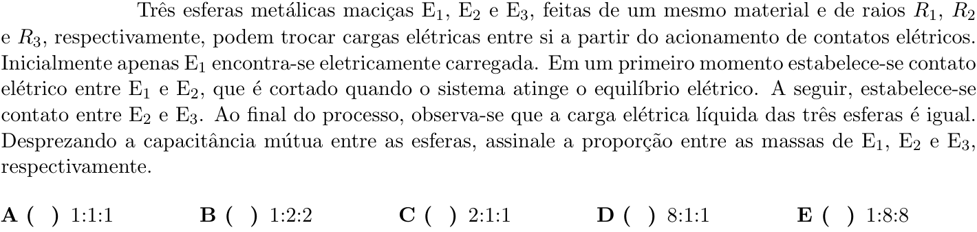 Questão 11 no caderno 1ª fase do ITA 2021
