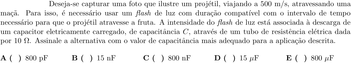 Questão 13 no caderno 1ª fase do ITA 2021