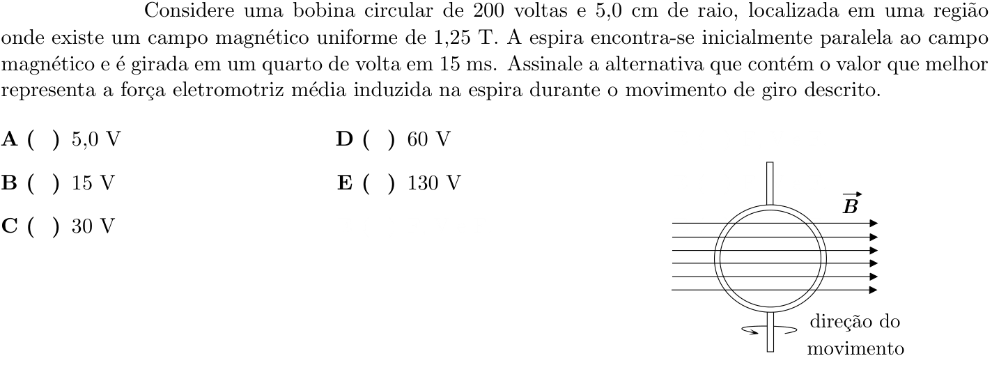 Questão 15 no caderno 1ª fase do ITA 2021