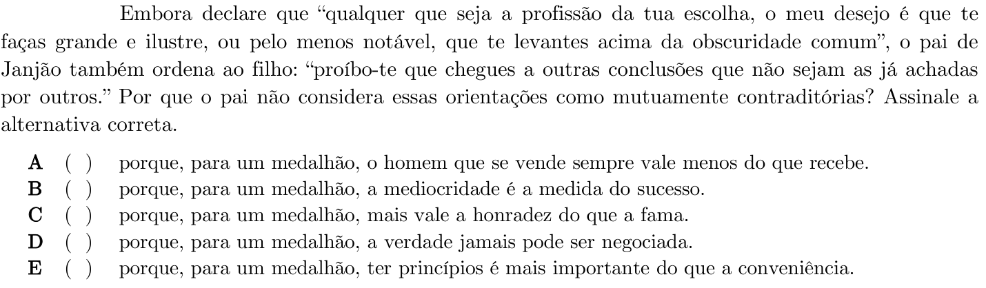Questão 17 no caderno 1ª fase do ITA 2021