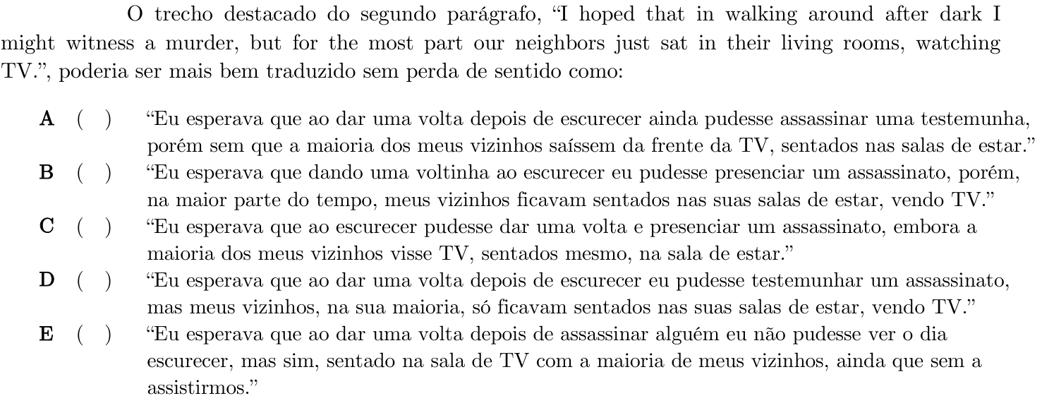 Questão 39 no caderno 1ª fase do ITA 2021
