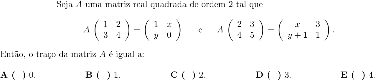 Questão 48 no caderno 1ª fase do ITA 2021