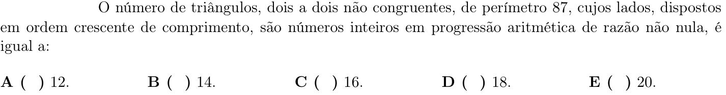 Questão 49 no caderno 1ª fase do ITA 2021