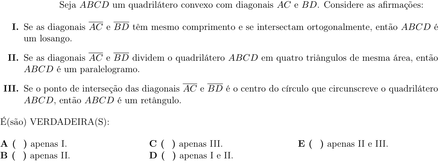 Questão 50 no caderno 1ª fase do ITA 2021