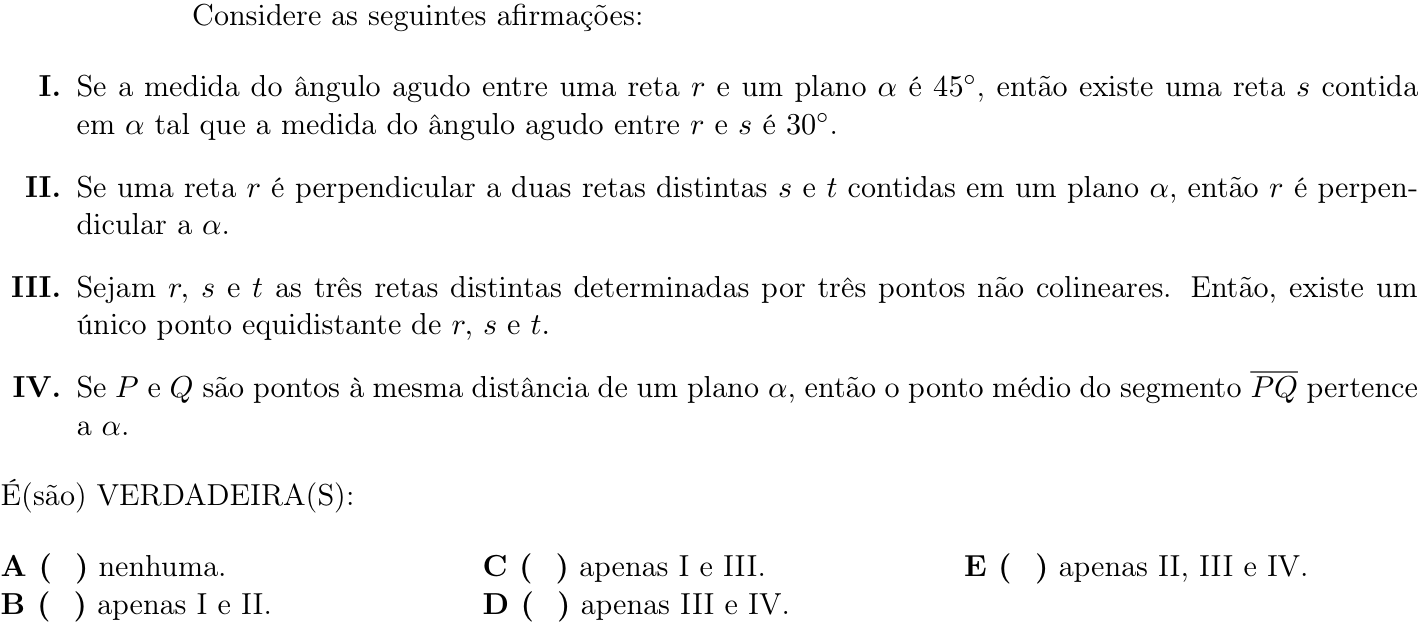 Questão 51 no caderno 1ª fase do ITA 2021
