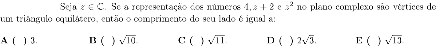 Questão 54 no caderno 1ª fase do ITA 2021