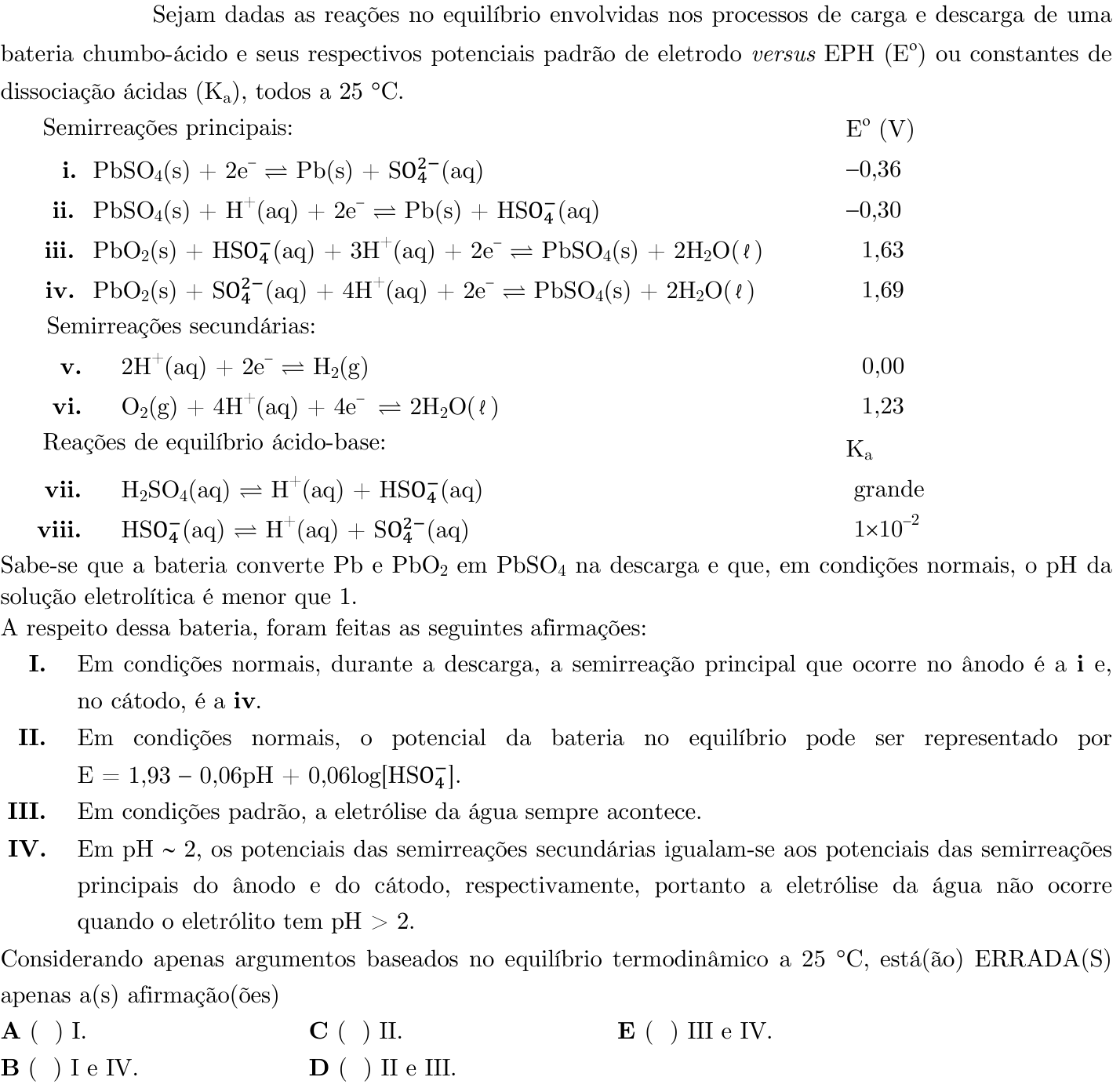 Questão 57 no caderno 1ª fase do ITA 2021