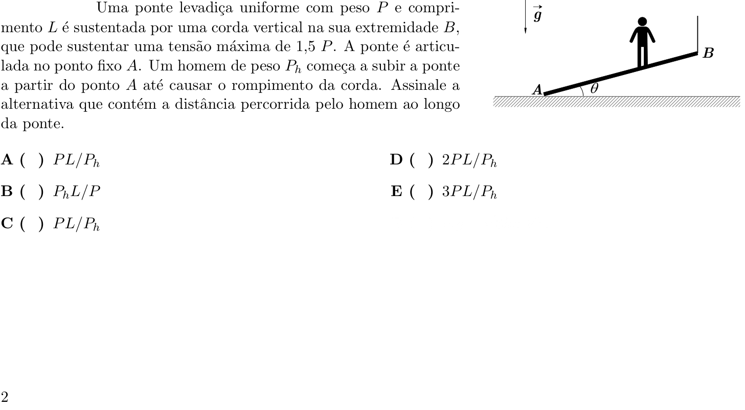 Questão 3 no caderno 1ª fase do ITA 2022