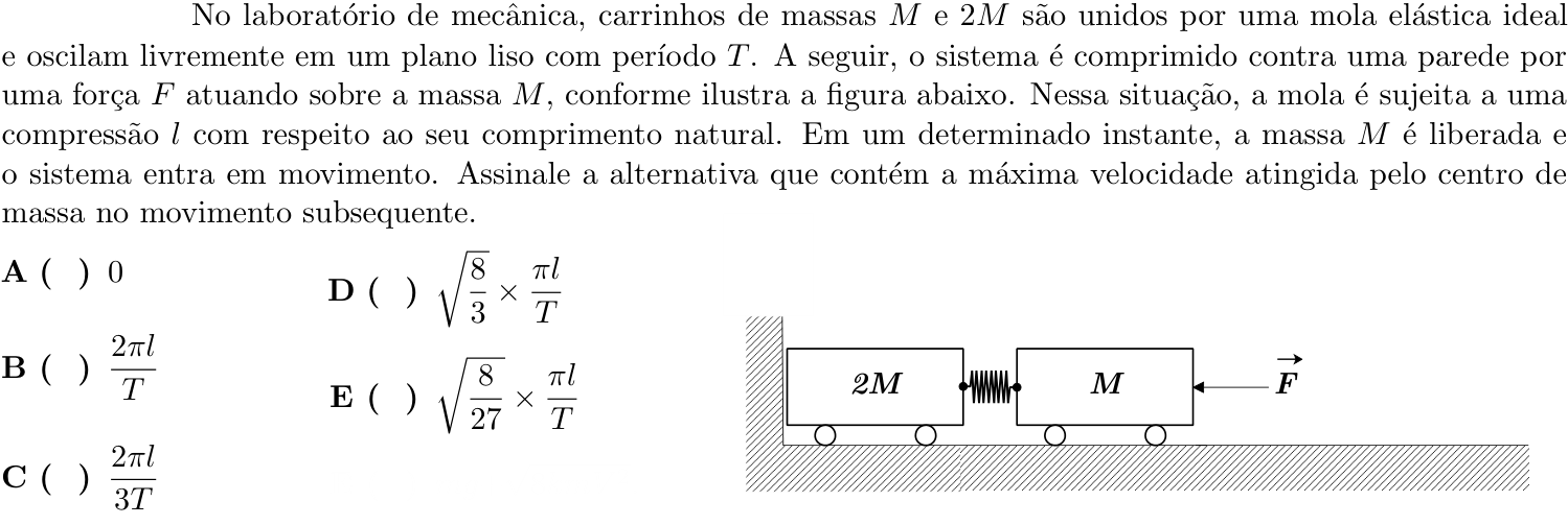 Questão 7 no caderno 1ª fase do ITA 2022