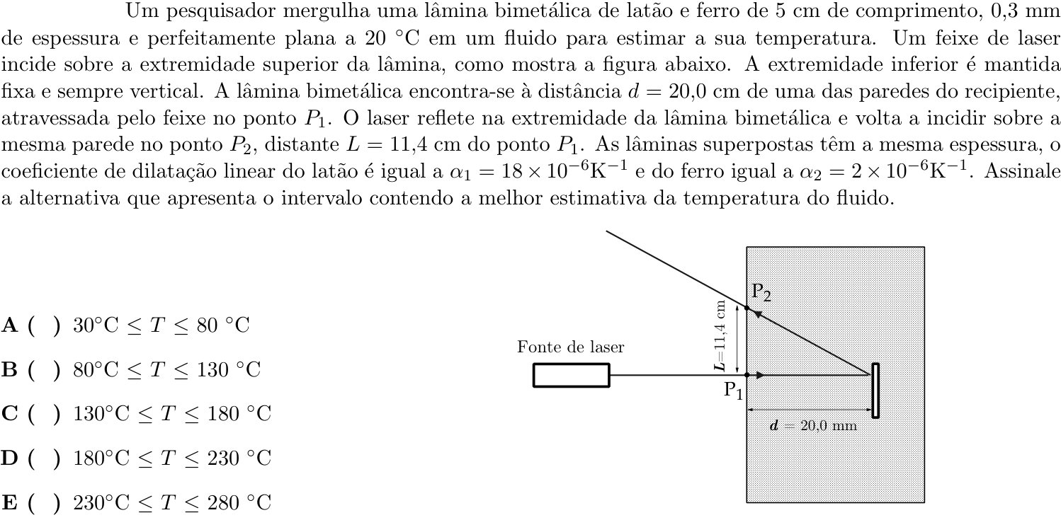Questão 8 no caderno 1ª fase do ITA 2022